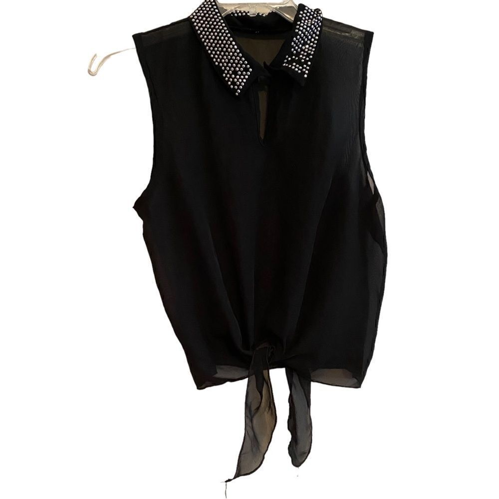 Blouse Jewel Studded Collar NWOT